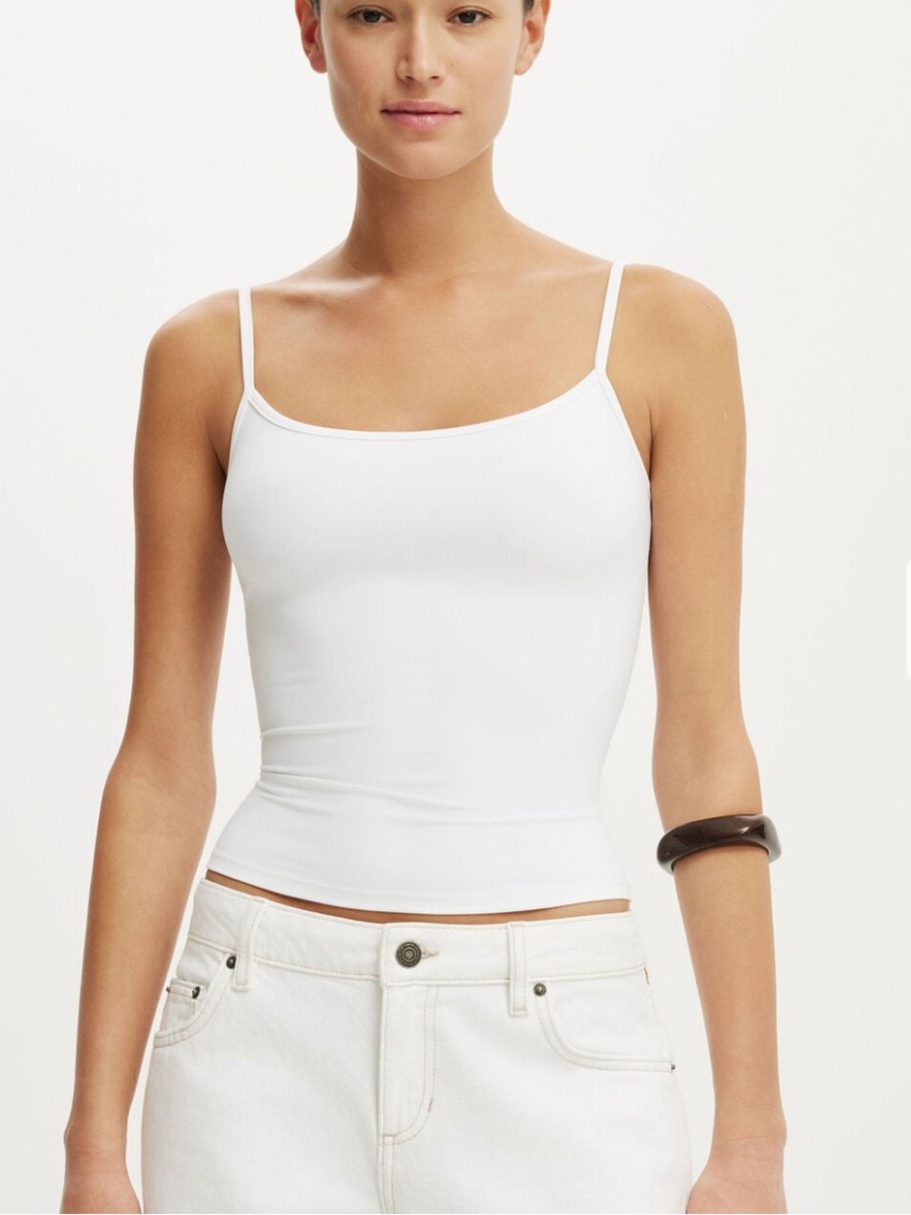 Cotton On hold me cami staghetti tank top black and white